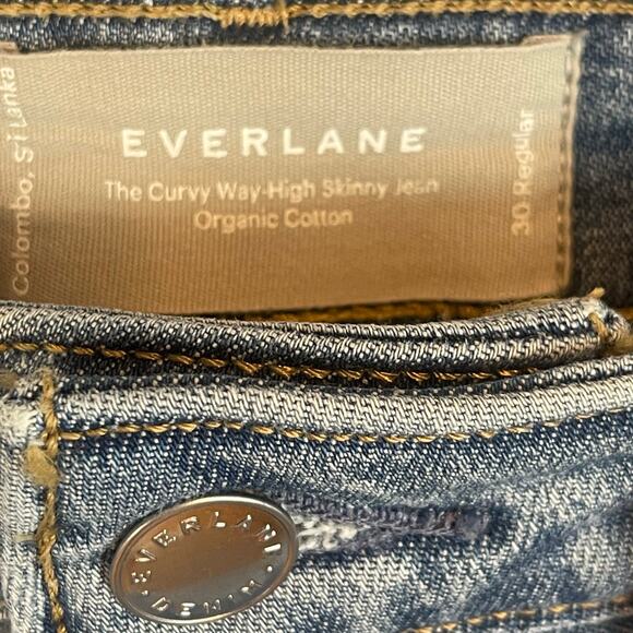 Everlane The Curvy Way-high Skinny Jean Faded Blue 30R - Picture 10 of 10